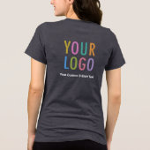 Premium Vrouwen Donkergrijs T-shirt Custom Logo (Achterkant)