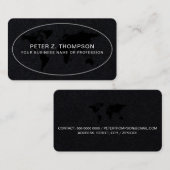 Premium-Wereldkaart voor zwart papier Visitekaartje (Voorkant / Achterkant)