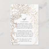 Premium Wit en Goud Bloemen Krans Bruiloft Informatiekaartje (Voorkant)