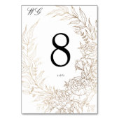 Premium Wit en Goud Bloemen Krans Bruiloft Kaart (Voorkant)