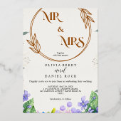 Premium witte bruiloft folie uitnodiging (Achterkant)