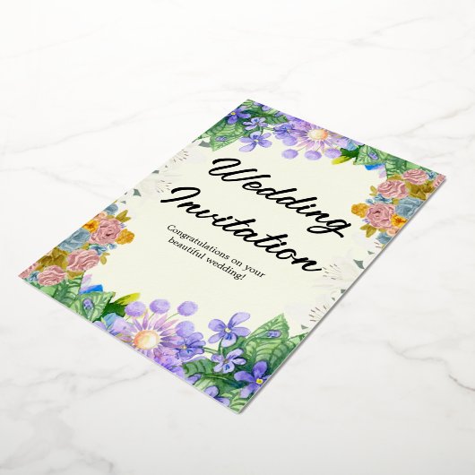 Premium witte bruiloft folie uitnodiging (Gedraaid)