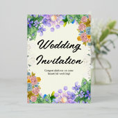 Premium witte bruiloft folie uitnodiging (Staand Voorkant)