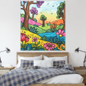 Premium Wrapped Canvas Custom (101,6 cm x 112,5 cm Afdruk (Insitu (Slaapkamer))