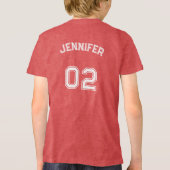 Premium Zachte Tiener Meisje Speler Naam Jersey Nu Tri-Blend Shirt (Achterkant)