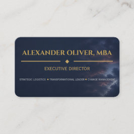 Premium Zakelijk Blauw en Goud Executives Visitekaartje