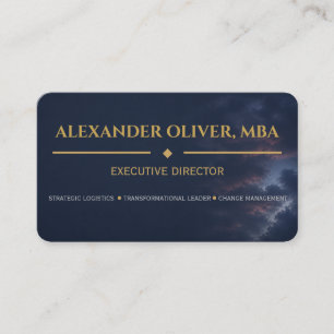 Premium Zakelijk Blauw en Goud Executives Visitekaartje