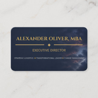Premium Zakelijk Blauw en Goud Executives Visitekaartje