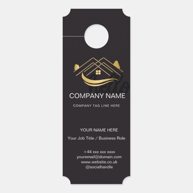 Premium Zakelijk Logo Deur Hanger | Luxe Aangepast (Voorkant)