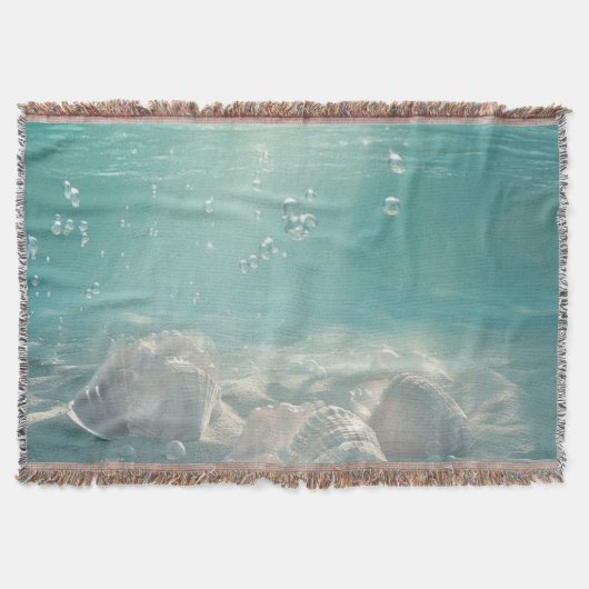 Premium Zeeschuimgroene Zeeschelp Kunstprint Deken (Voorkant)