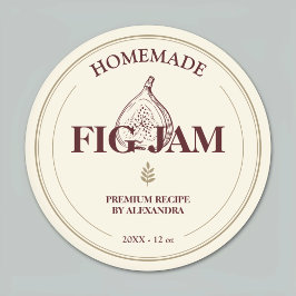 Premium Zelfgemaakte Vijgenjam Label Sticker