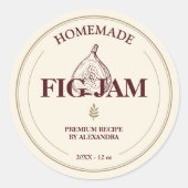 Premium Zelfgemaakte Vijgenjam Label Sticker (Voorkant)