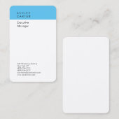 Premium - zijde - blauw, wit, modern visitekaartje (Voorkant / Achterkant)