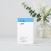 Premium - zijde - blauw, wit, modern visitekaartje (Staand voorkant)