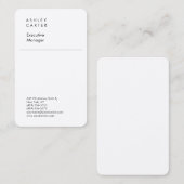 Premium zijde elegant witte vlakke, moderne visitekaartje (Voorkant / Achterkant)