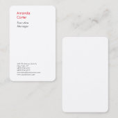 Premium zijde elegant witte vlakke, moderne visitekaartje (Voorkant / Achterkant)