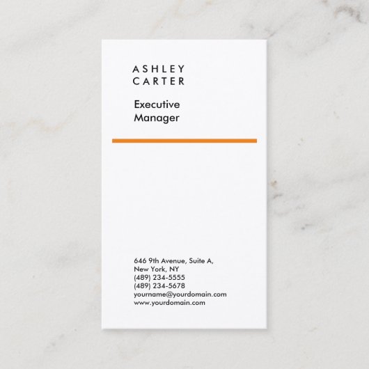 Premium zijde elegant witte vlakke, moderne visitekaartje (Voorkant)