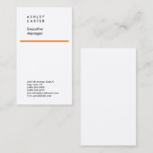 Premium zijde elegant witte vlakke, moderne visitekaartje (Voorkant / Achterkant)