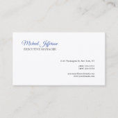 Premium zijde Modern Elegant Calligrafie Blauw Wit Visitekaartje (Voorkant)