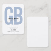 Premium - zijde modern gewoon vet monogram visitekaartje (Voorkant / Achterkant)