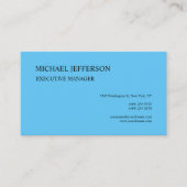 Premium - Zijde Moderne Elegant Eenvoudig Blauw Visitekaartje (Voorkant)