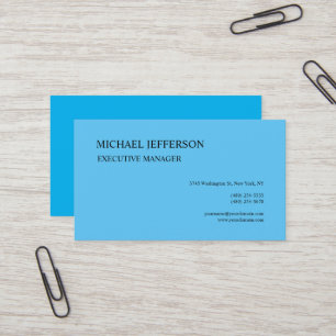 Premium - Zijde Moderne Elegant Eenvoudig Blauw Visitekaartje