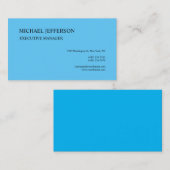 Premium - Zijde Moderne Elegant Eenvoudig Blauw Visitekaartje (Voorkant / Achterkant)