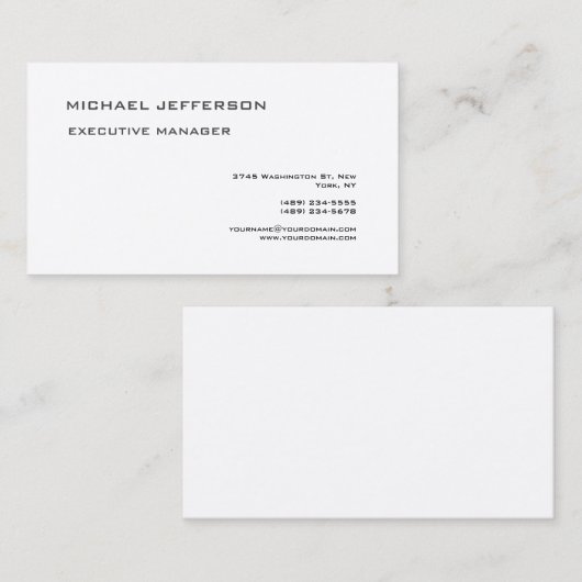 Premium - Zijde Moderne Elegant Eenvoudig Zwart wi Visitekaartje (Voorkant / Achterkant)