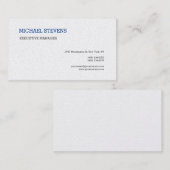 Premium - Zijde Moderne Elegant Simple Blue White Visitekaartje (Voorkant / Achterkant)