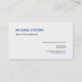 Premium - Zijde Moderne Elegant Simple Blue White Visitekaartje (Voorkant)