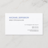 Premium - Zijde Moderne Elegant Simple Blue White Visitekaartje (Voorkant)