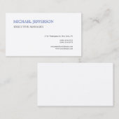 Premium - Zijde Moderne Elegant Simple Blue White Visitekaartje (Voorkant / Achterkant)