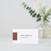 Premium - Zijde Moderne Minimale Bruin Wit Visitekaartje (Staand voorkant)