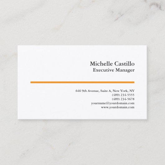 Premium Zijde Professioneel Minimalistisch Modern Visitekaartje (Voorkant)