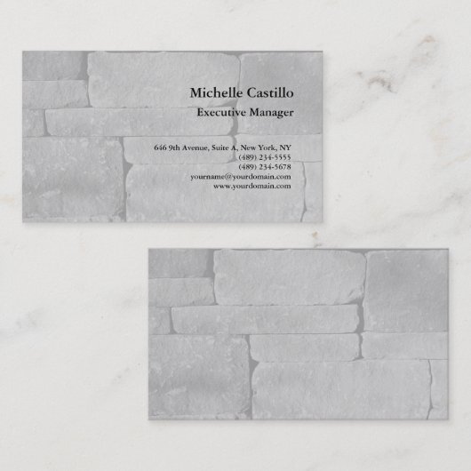 Premium - Zijde professionele minimalistische grij Visitekaartje (Voorkant / Achterkant)