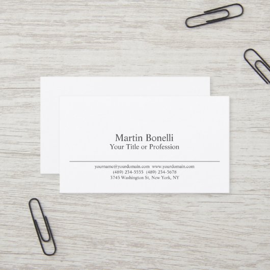Premium Zijde Zwart & Wit Professionele Moderne Visitekaartje (Voorkant / Achterkant in situ)