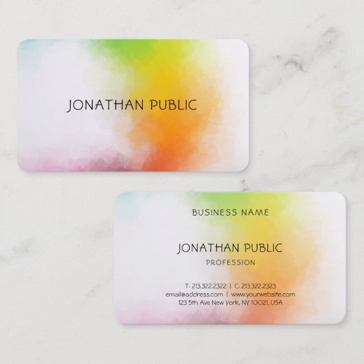 Premium - Zijderafwerking elegant Abstract kunstma Visitekaartje (Voorkant / Achterkant)