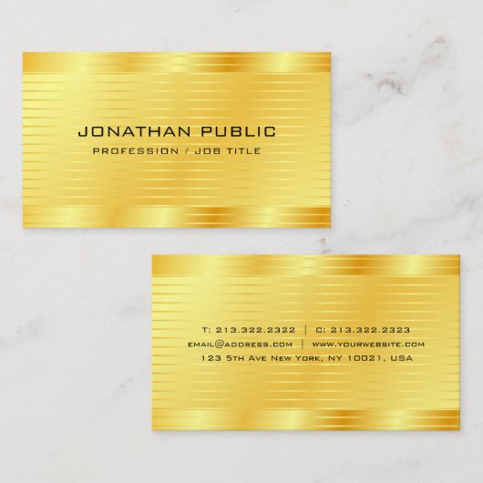 Premium - Zijderafwerking Moderne, elegante Gold l Visitekaartje (Voorkant / Achterkant)