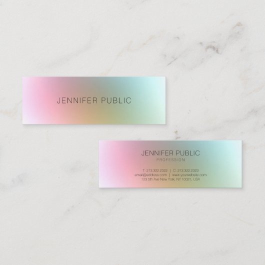 Premium - Zijderafwerking Moderne kleurrijke Sjabl Mini Visitekaartje (Voorkant / Achterkant)