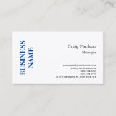 Premium - Zijderblauw - minimalistisch modern Visitekaartje (Voorkant)