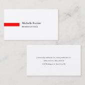 Premium - Zijderig laagvlakminimalistisch rood wit Visitekaartje (Voorkant / Achterkant)