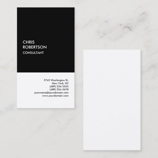 Premium - Zijderig zwart-wit, uniek Visitekaartje (Voorkant / Achterkant)