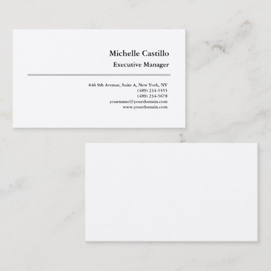 Premium - Zijderlaag - Minimalistisch modern Visitekaartje (Voorkant / Achterkant)