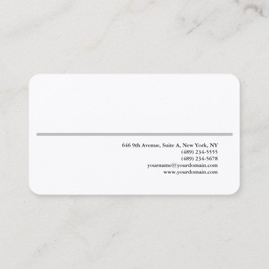 Premium - Zijderlaag - Minimalistisch modern Visitekaartje (Achterkant)