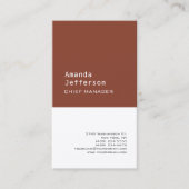 Premium - Zijderminimalistisch, bruin wit Visitekaartje (Voorkant)