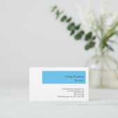 Premium - Zijderminimalistisch modern blauw wit Visitekaartje (Staand voorkant)