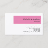 Premium - Zijderminimalistisch Modern Roze Wit Visitekaartje (Voorkant)