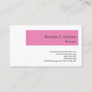 Premium - Zijderminimalistisch Modern Roze Wit Visitekaartje