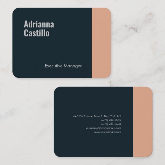 Premium - Zijderminimalistische moderne platte tek Visitekaartje (Voorkant / Achterkant)