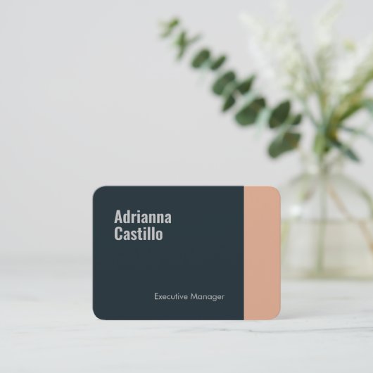 Premium - Zijderminimalistische moderne platte tek Visitekaartje (Staand voorkant)